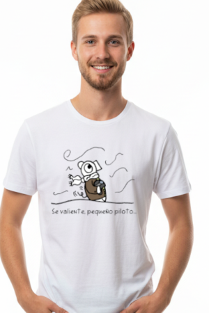 Camiseta "Se Valiente, Pequeño Piloto" - Manga Corta - Pupsies!
