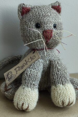 Peluche Gatito - 100% Lana Natural 18cm - Pookie